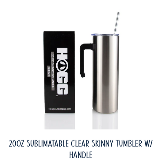 20z customizable skinny tumbler with handled