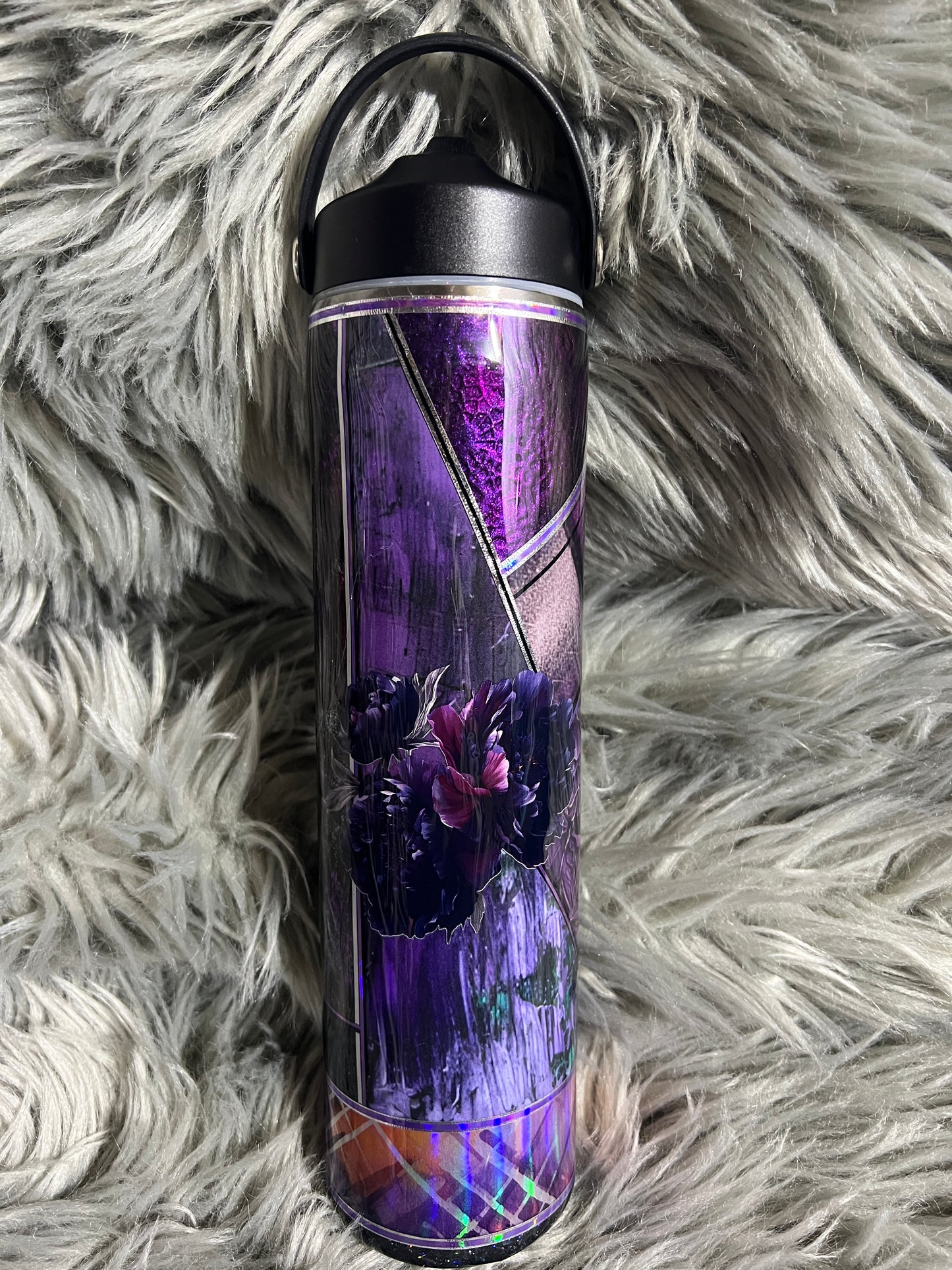 Purple goth girl 32oz tipsy straight with sip lid