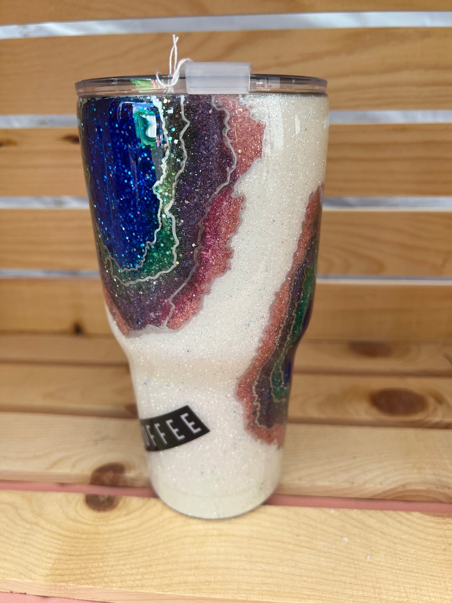 Clearance RTS. Glitter Geode tumbler 30oz