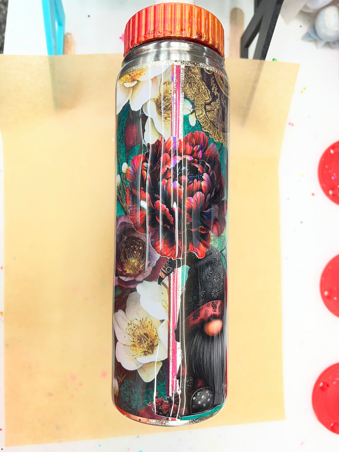 *anna-vic only* in process - burgundy gnomes multi-media 25oz hydro