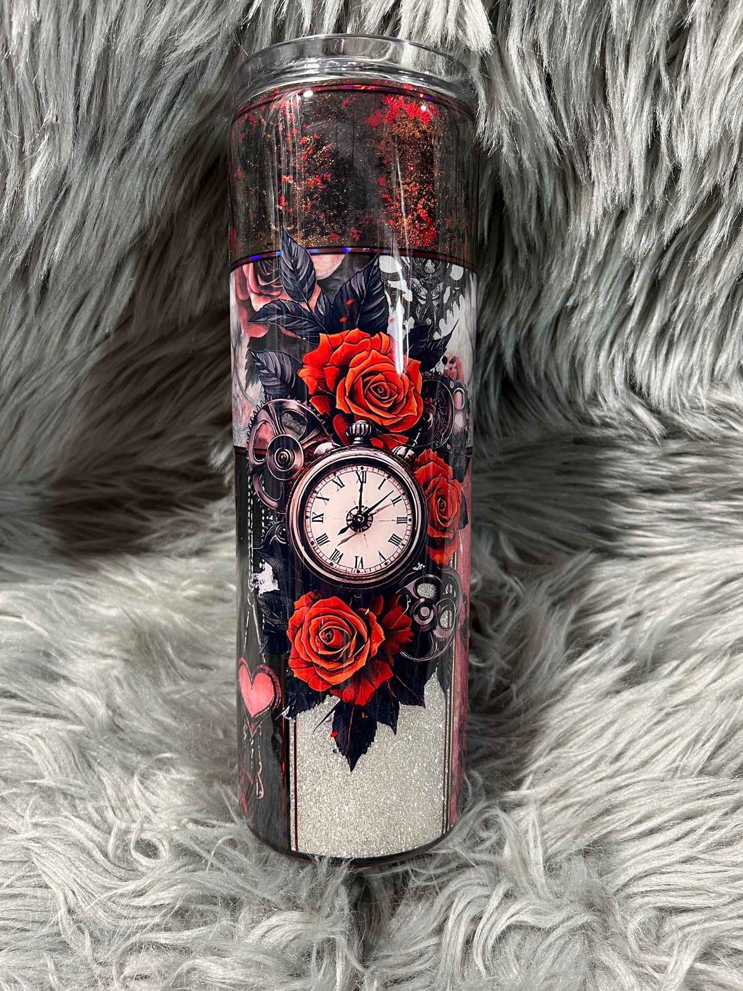 RTS. Red Perspective Raven Crow tumbler 30 oz