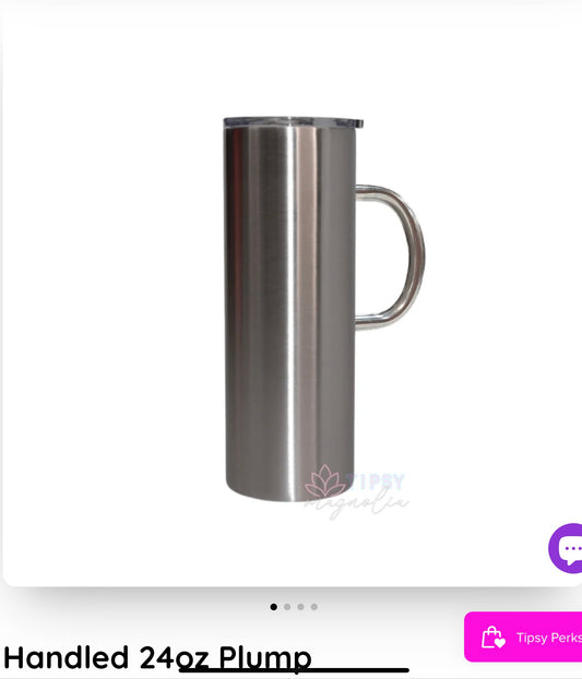 24oz customizable Tipsy with Handle