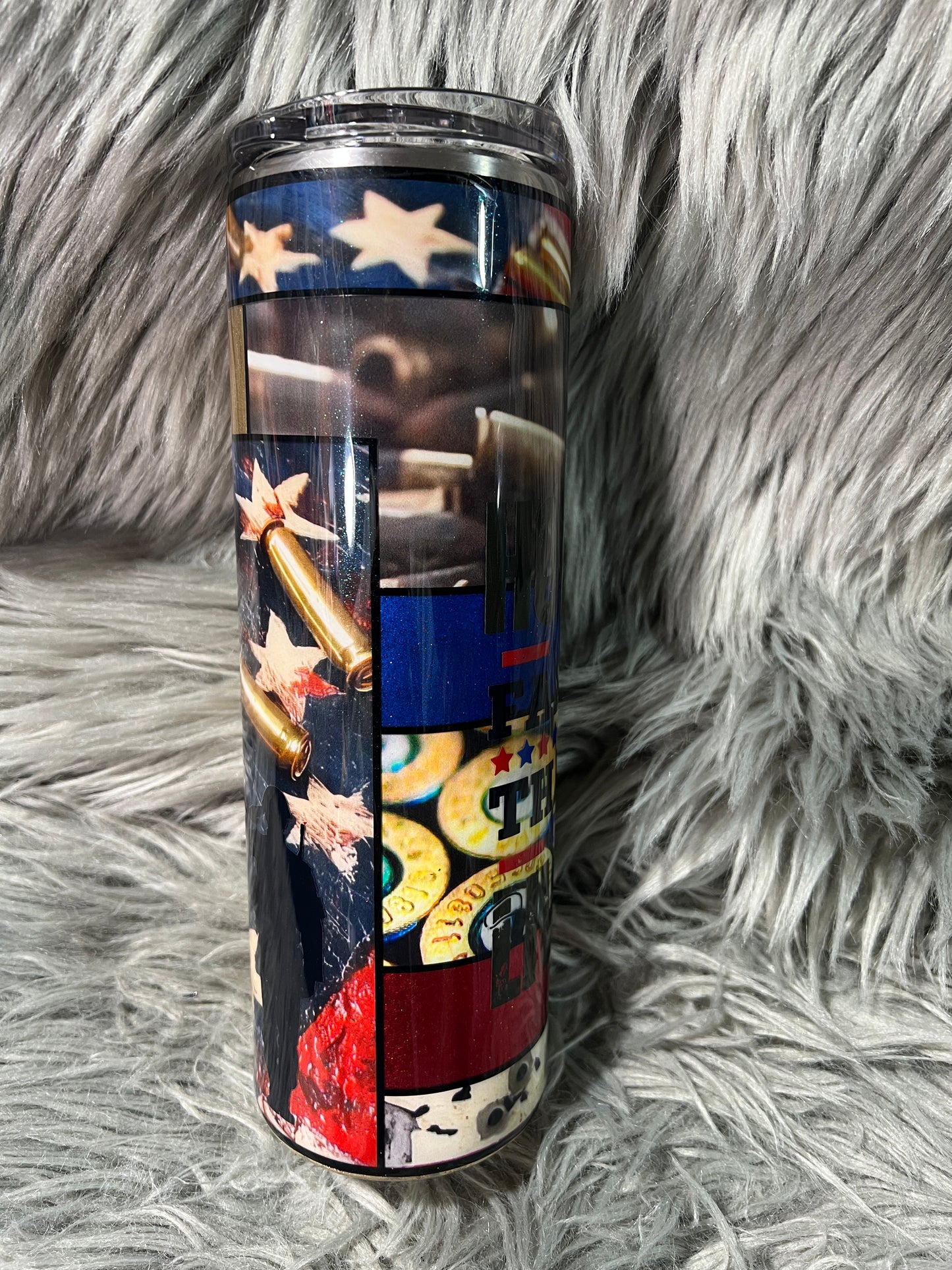 RTS. Red white and blue-Honor the Fallen. Thank the Living tumbler 30 oz