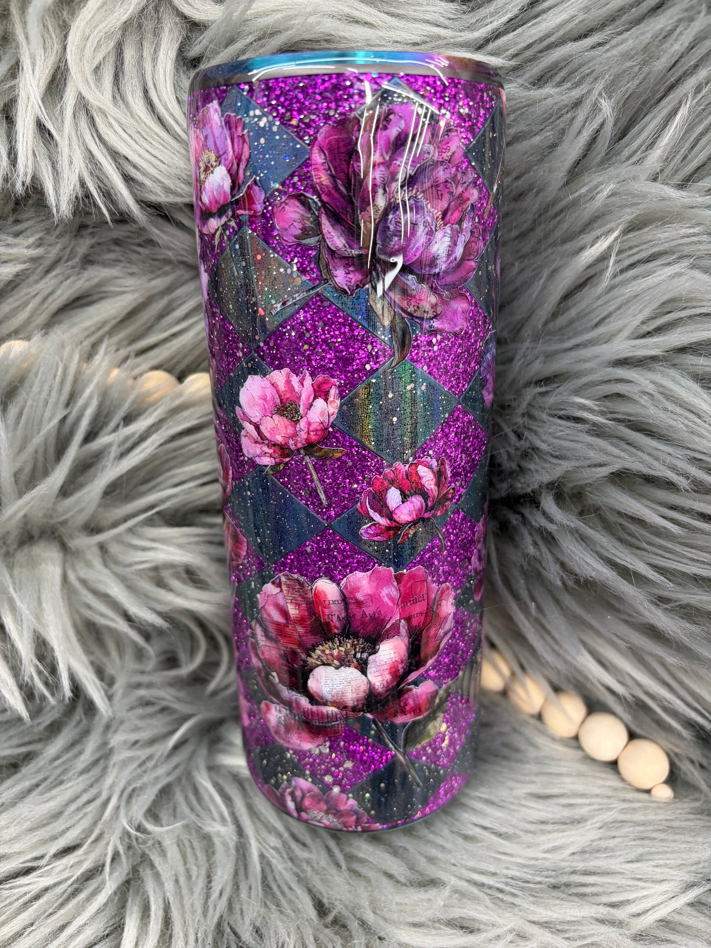 New - peekaboo raspberry glitter 24oz tipsy tumbler