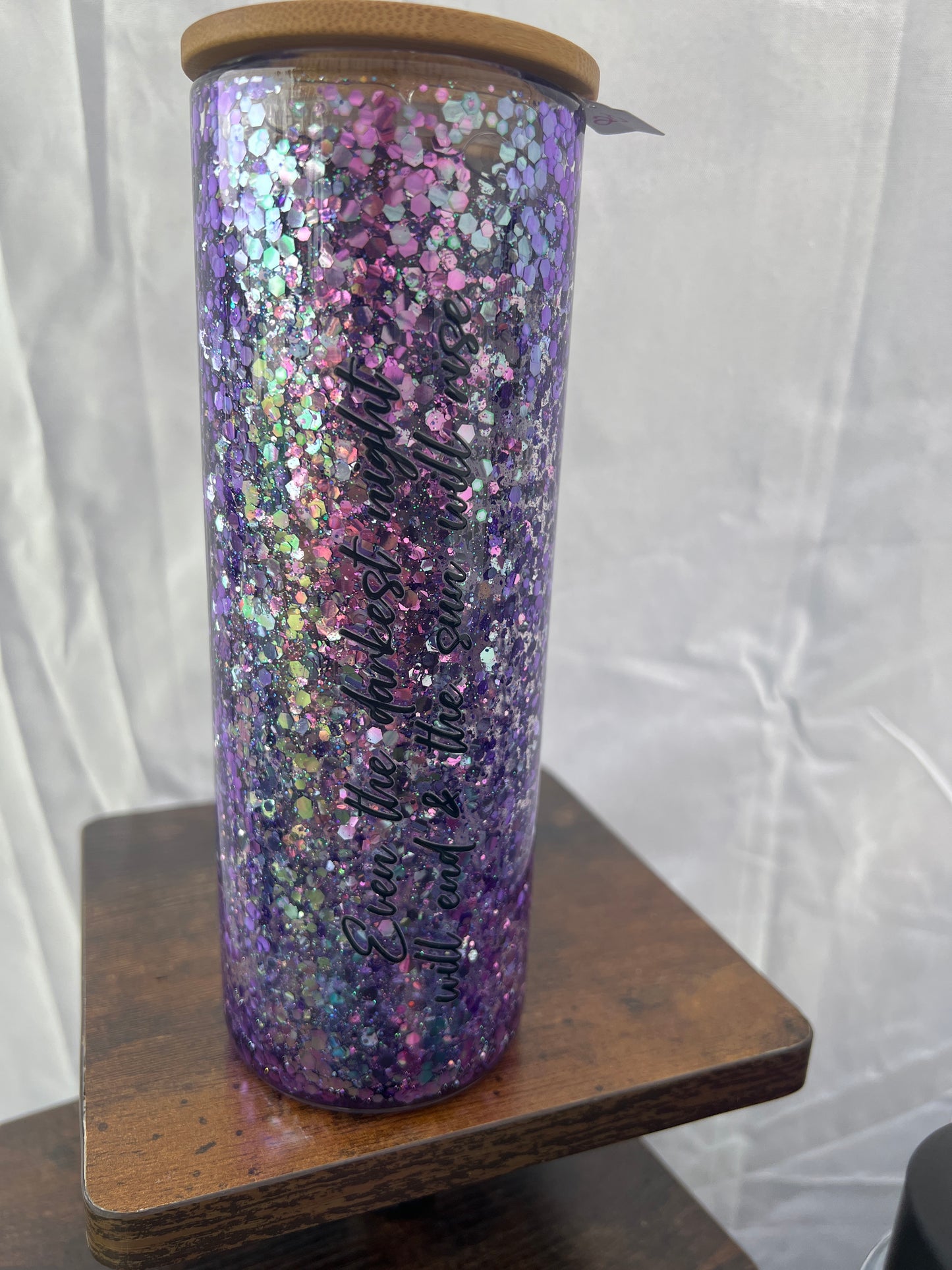 RTS.  Moth color shift glitter, glass snow globe 20oz