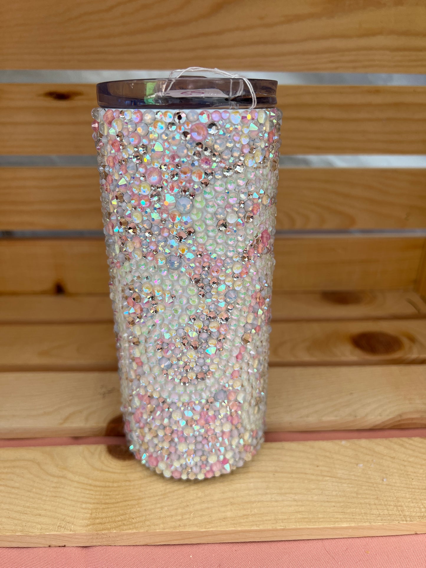 RTS. Rhinestone random Jessica Flynn Rhinestones with glow stones in waving pattern Tumbler 16oz