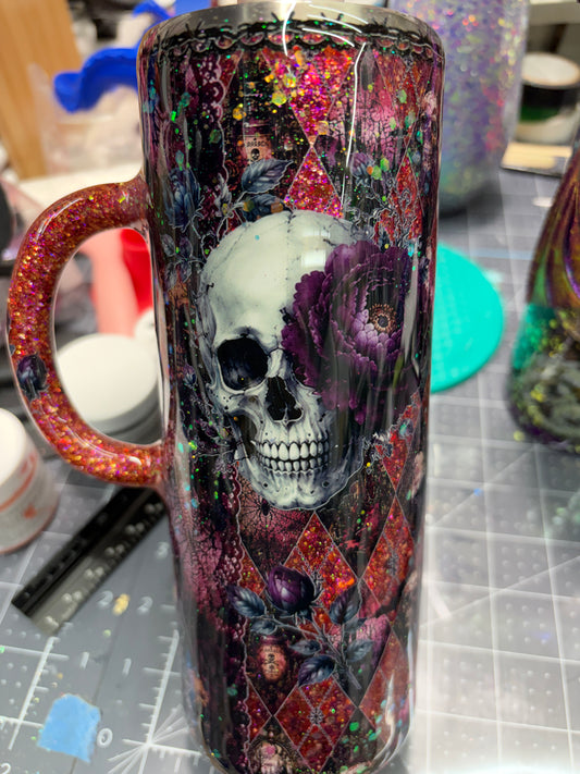 New-Spooky glitter base Halloween 24oz tipsy with handle coffee mug