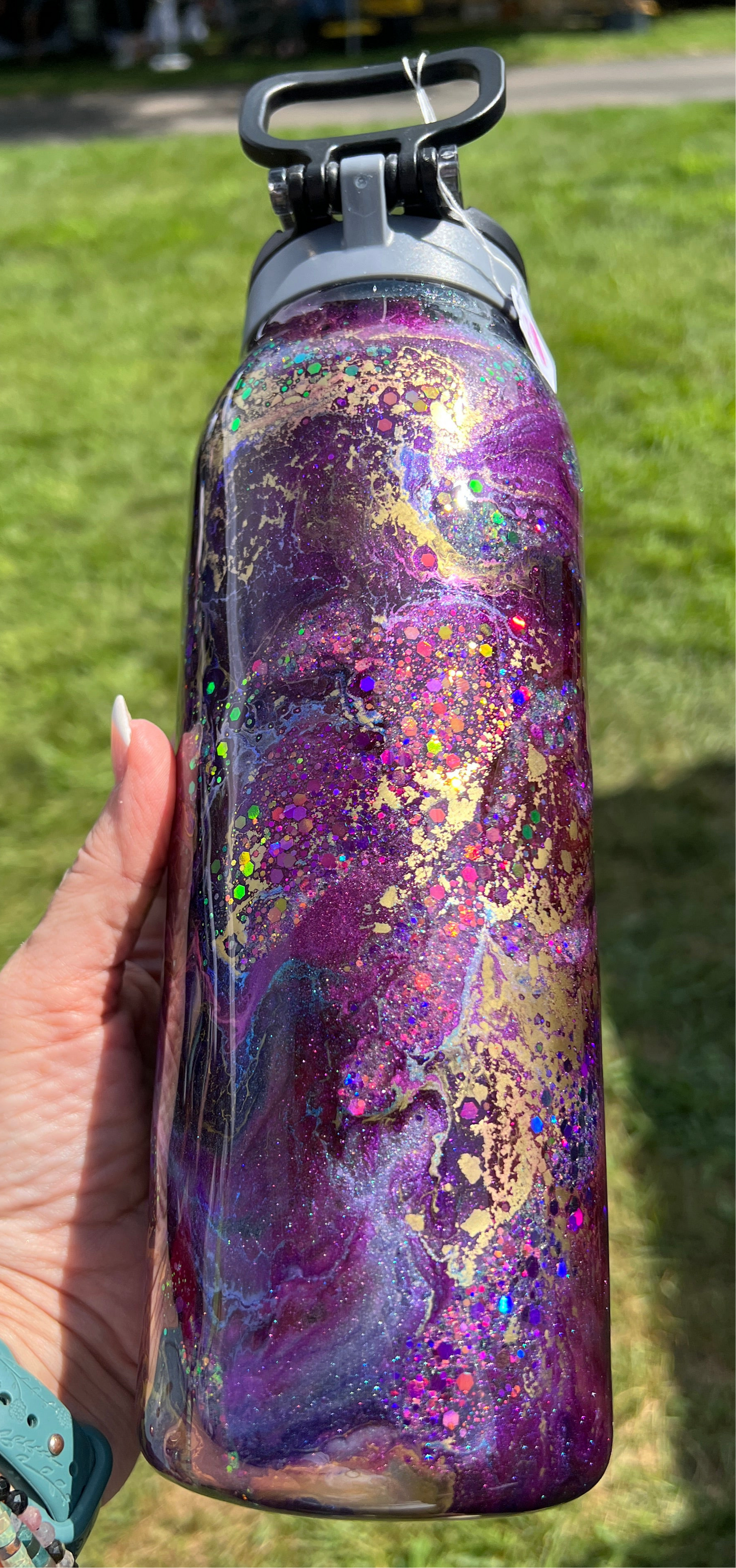 RTS. Ello 32oz Flip & Fill - Black purple Ink Swirl