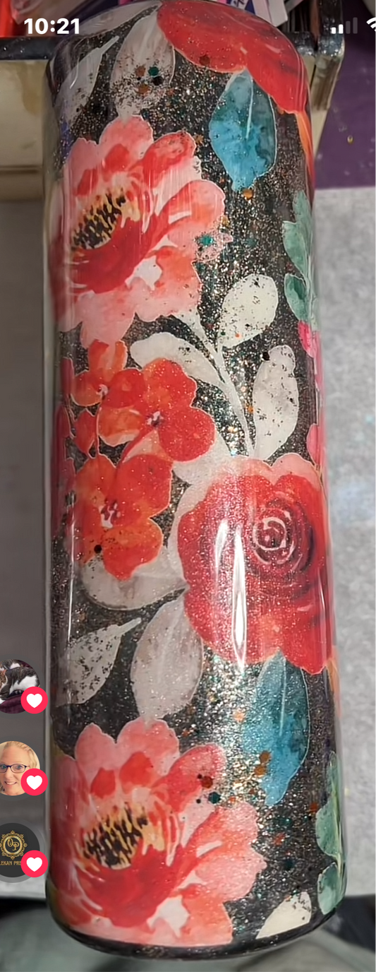Clearance-RTS. Floral tumbler 30oz