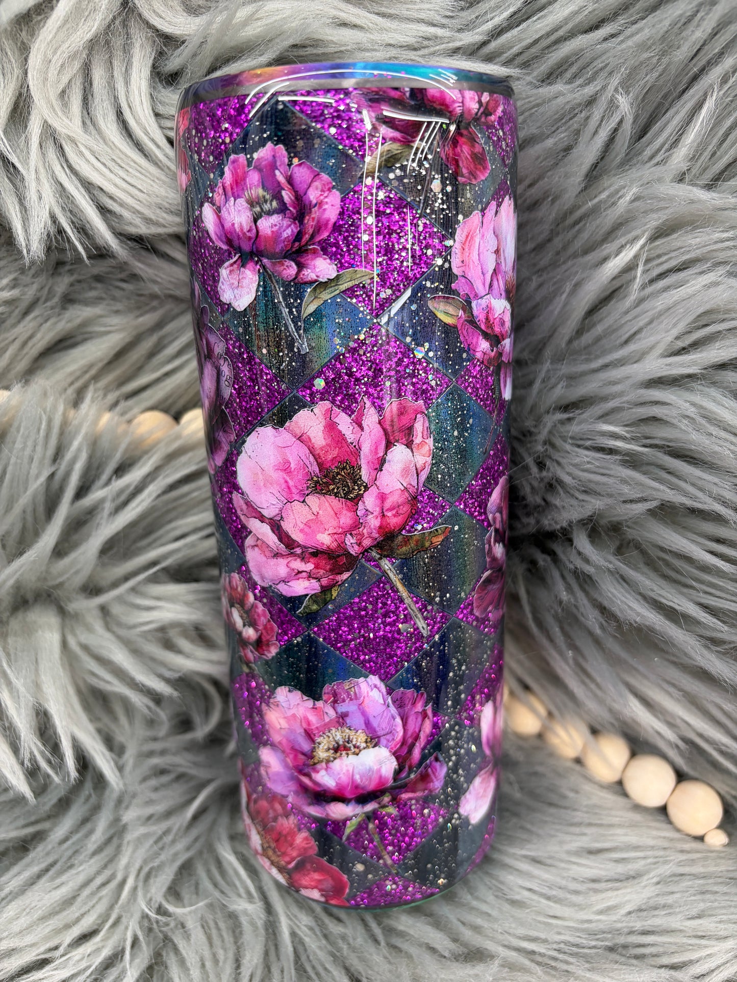 New - peekaboo raspberry glitter 24oz tipsy tumbler