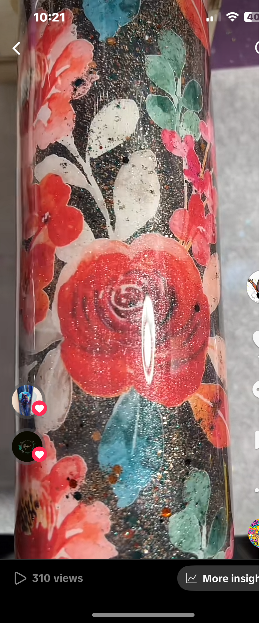 Clearance-RTS. Floral tumbler 30oz