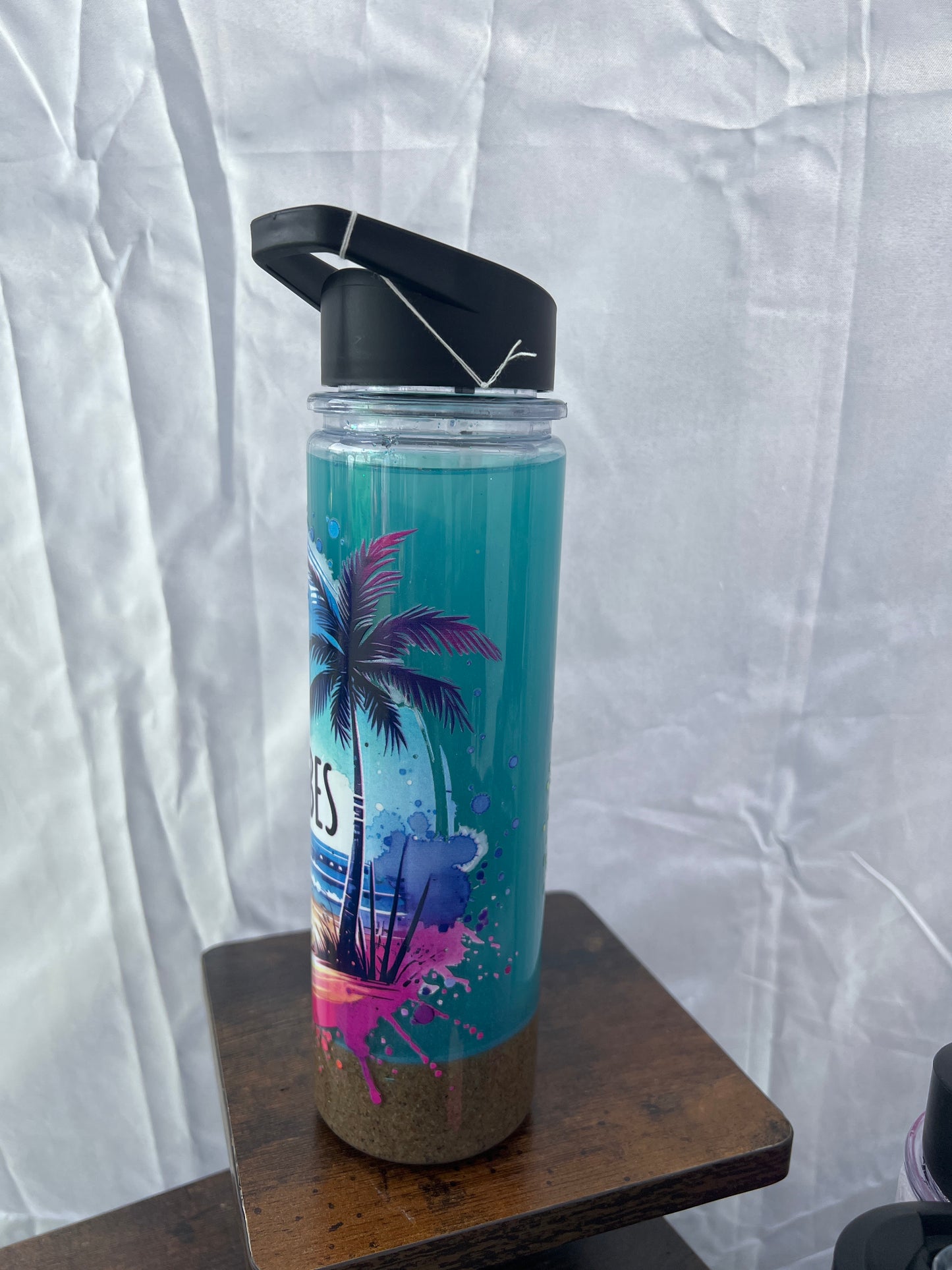 RTS.  Summer acrylic sand snow globe 18oz