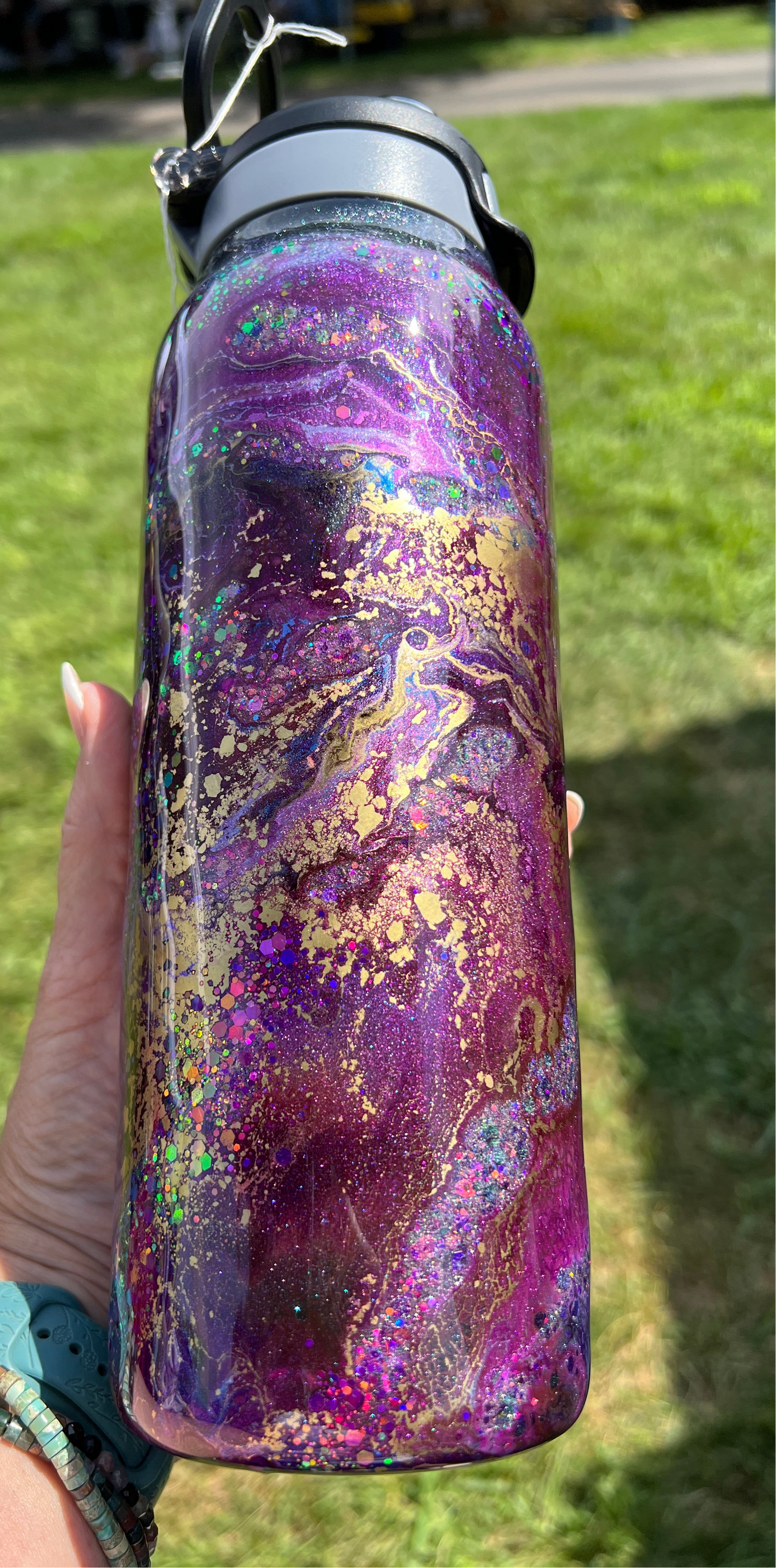 RTS. Ello 32oz Flip & Fill - Black purple Ink Swirl