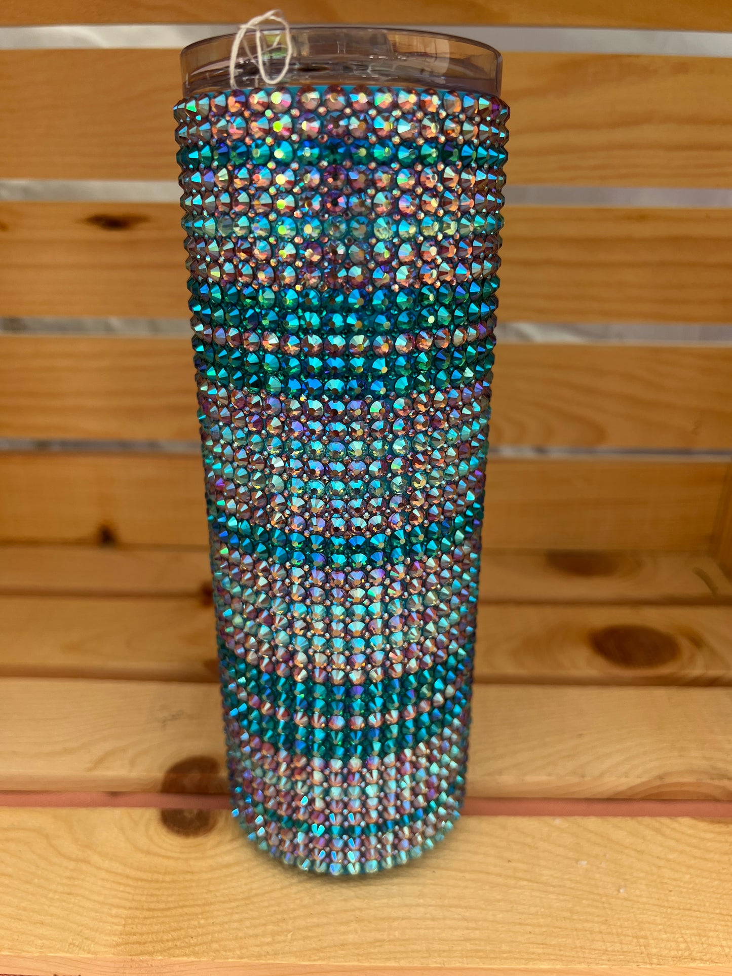 RTS. Rhinestone light blue, teal, pink Tumbler 20oz