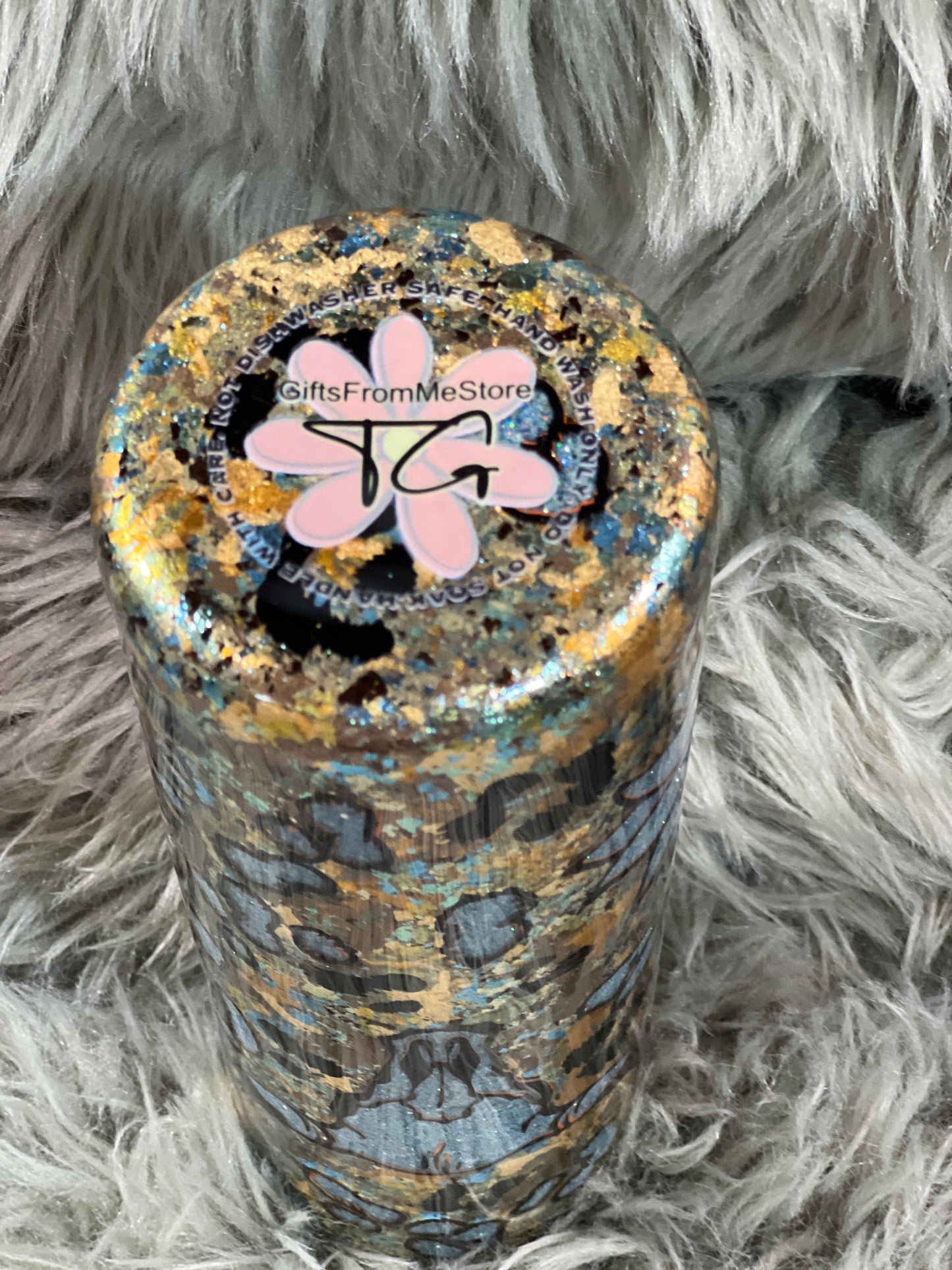 RTS.  Peekaboo Bull Skull sunflower 30oz tumbler