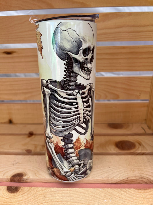RTS. Sublimation skeleton glow in the dark / UV reactive color change 20oz tumbler