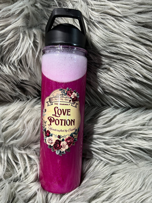 RTS.  Pink Love Potion acrylic snow globe 18oz