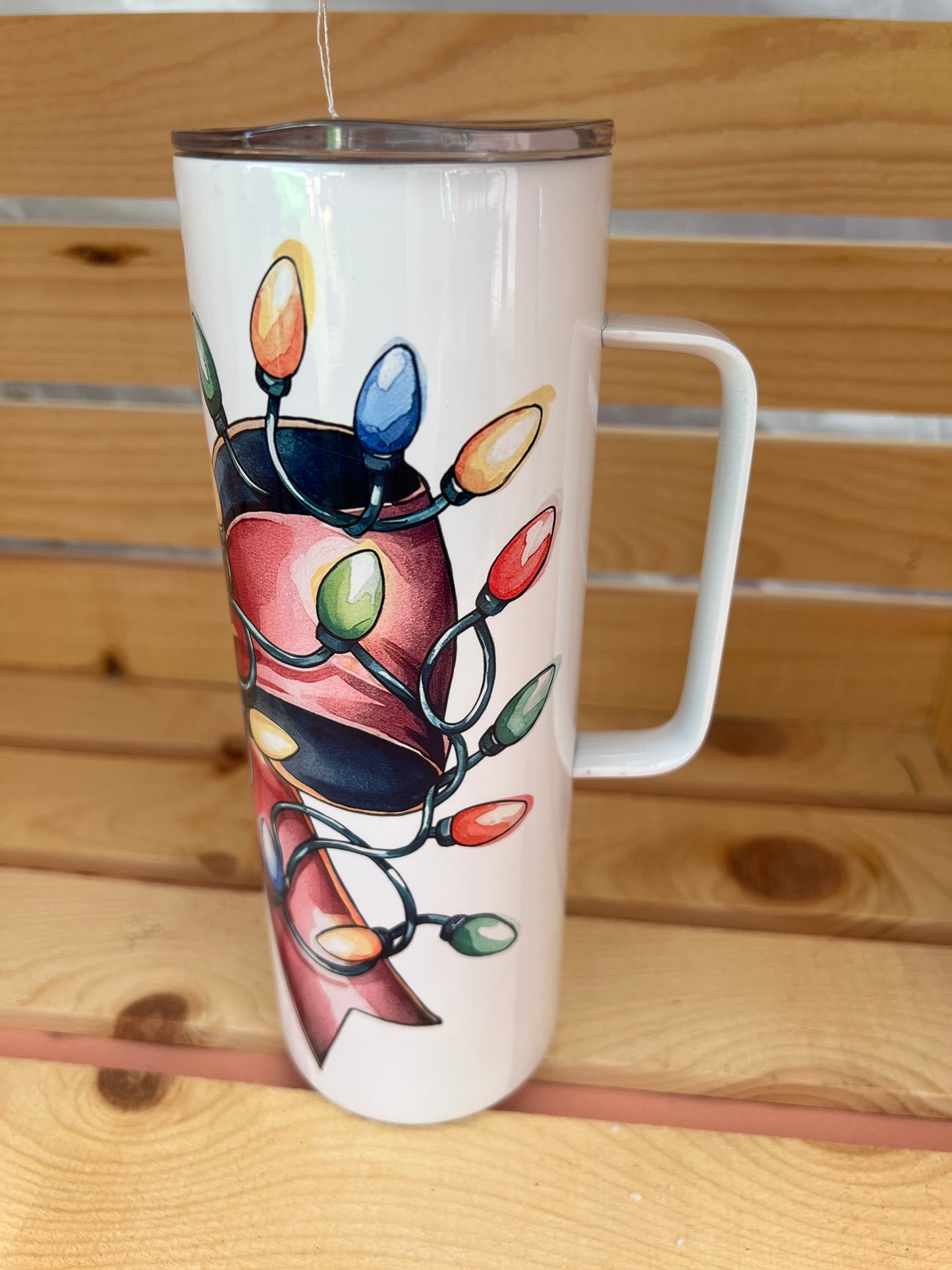 RTS.  sublimation Christmas Bow handled coffee mug 20oz