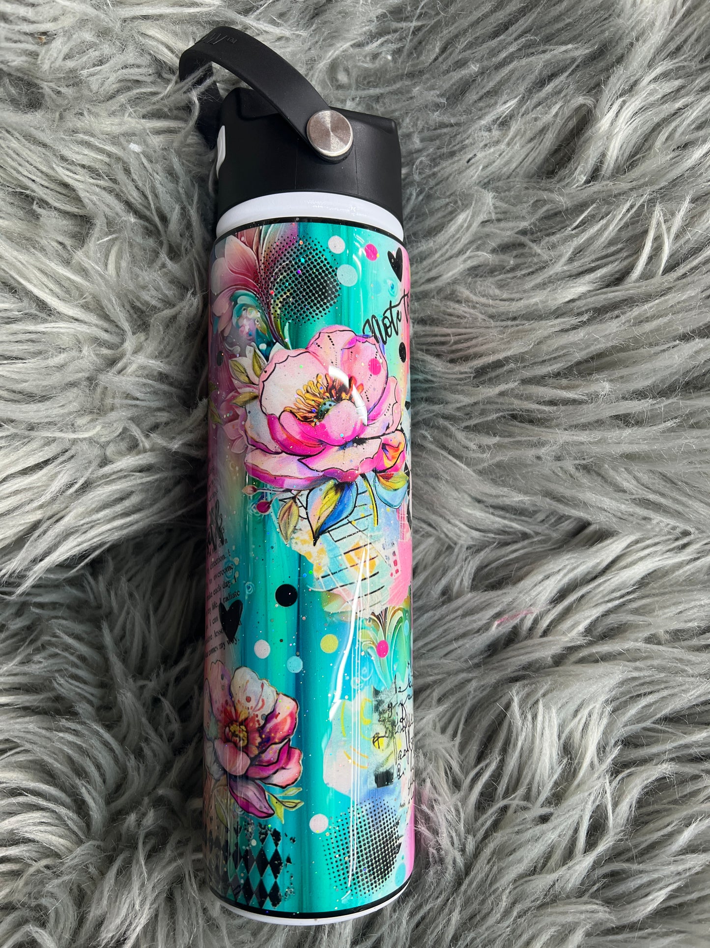 Rts- Note to self bright color floral 28oz hydraflow