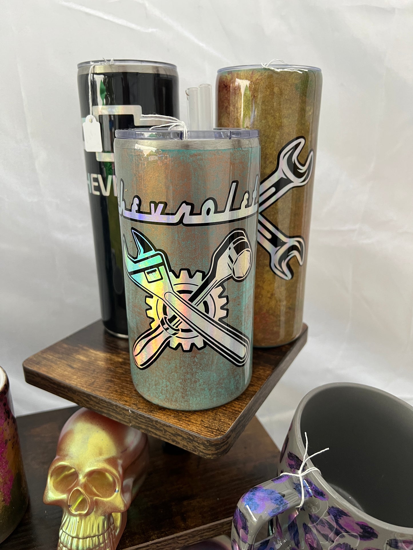 RTS.  Rusty Chevy mechanic tumbler 20oz chubby