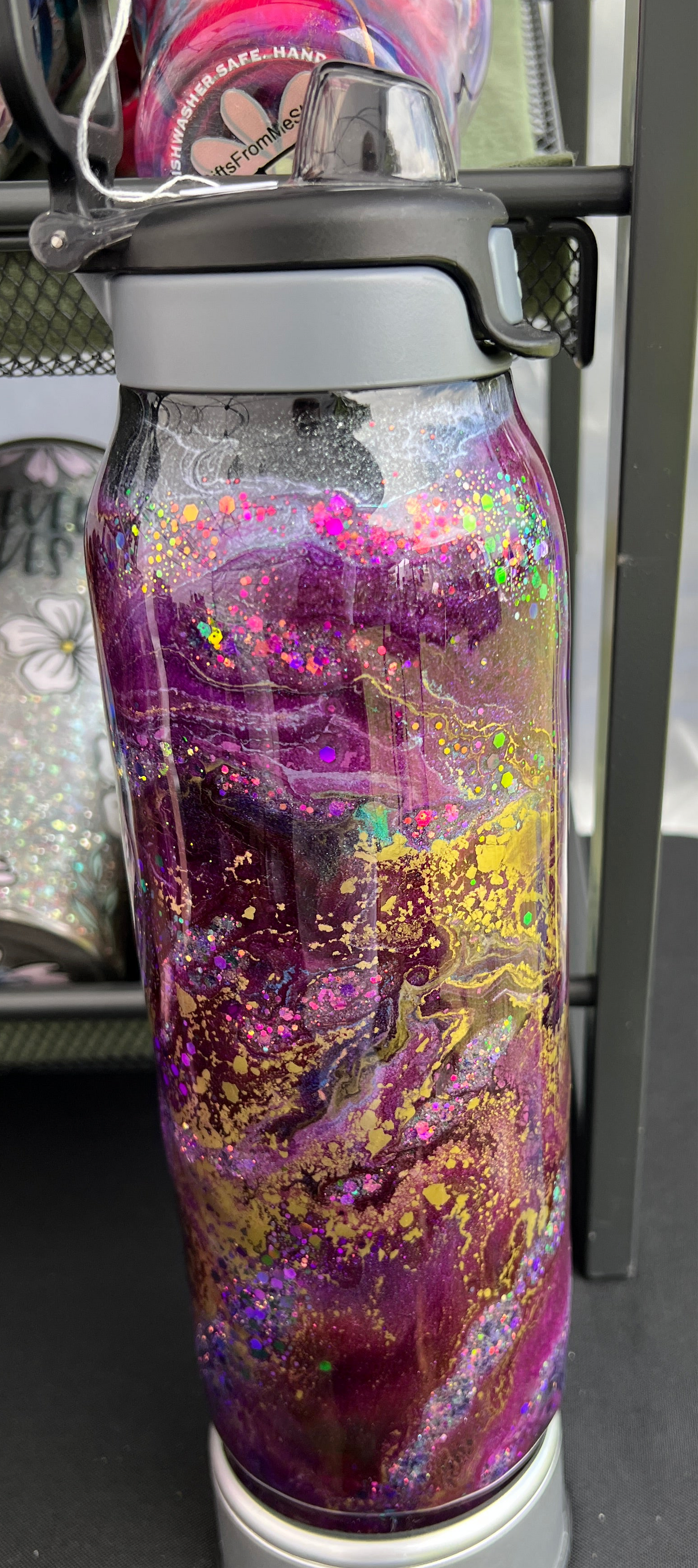 RTS. Ello 32oz Flip & Fill - Black purple Ink Swirl