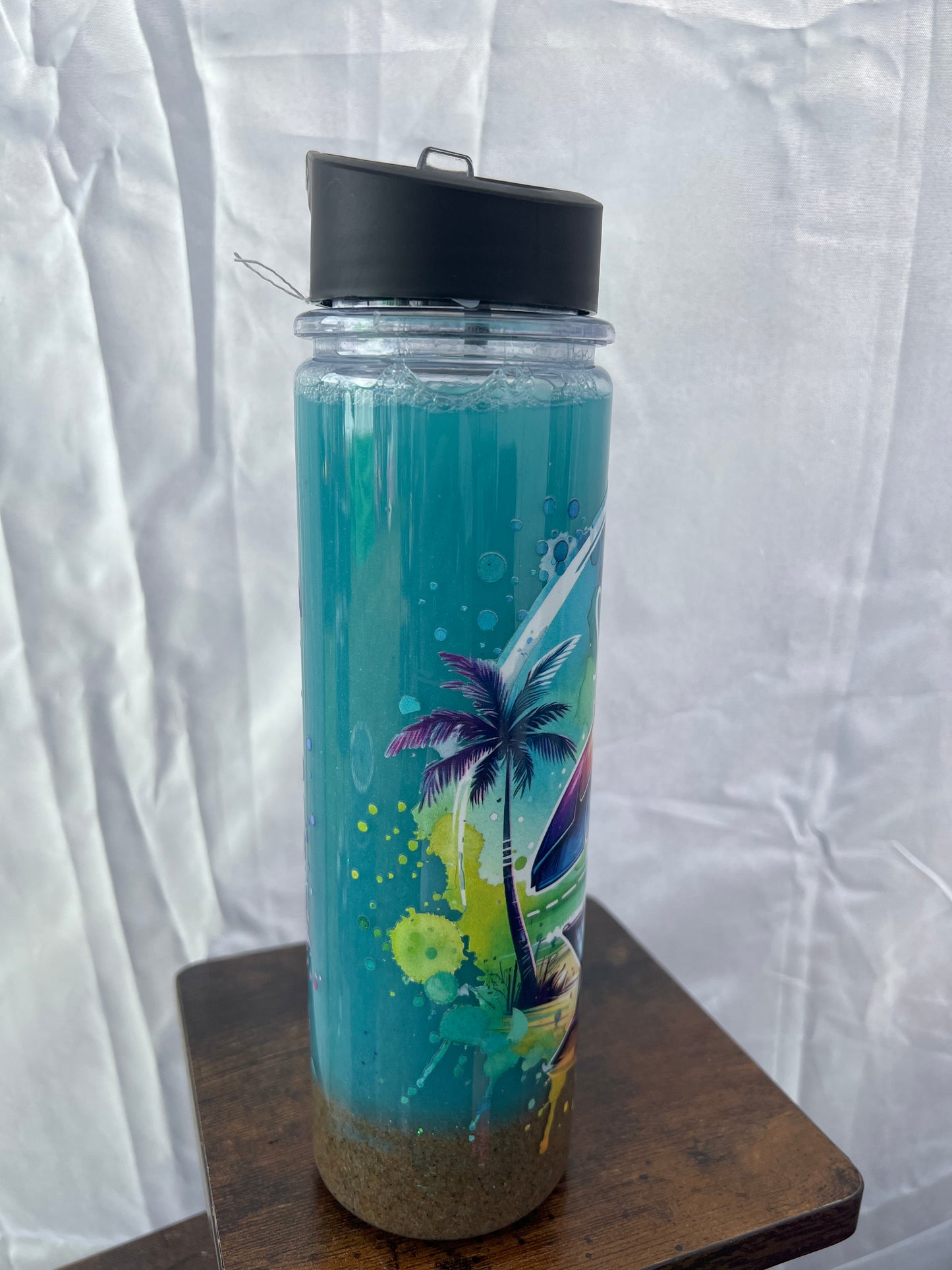 RTS.  Summer acrylic sand snow globe 18oz