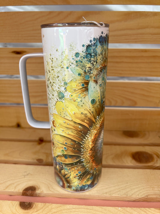 RTS.  sublimation western sunflower handled coffee mug 20oz