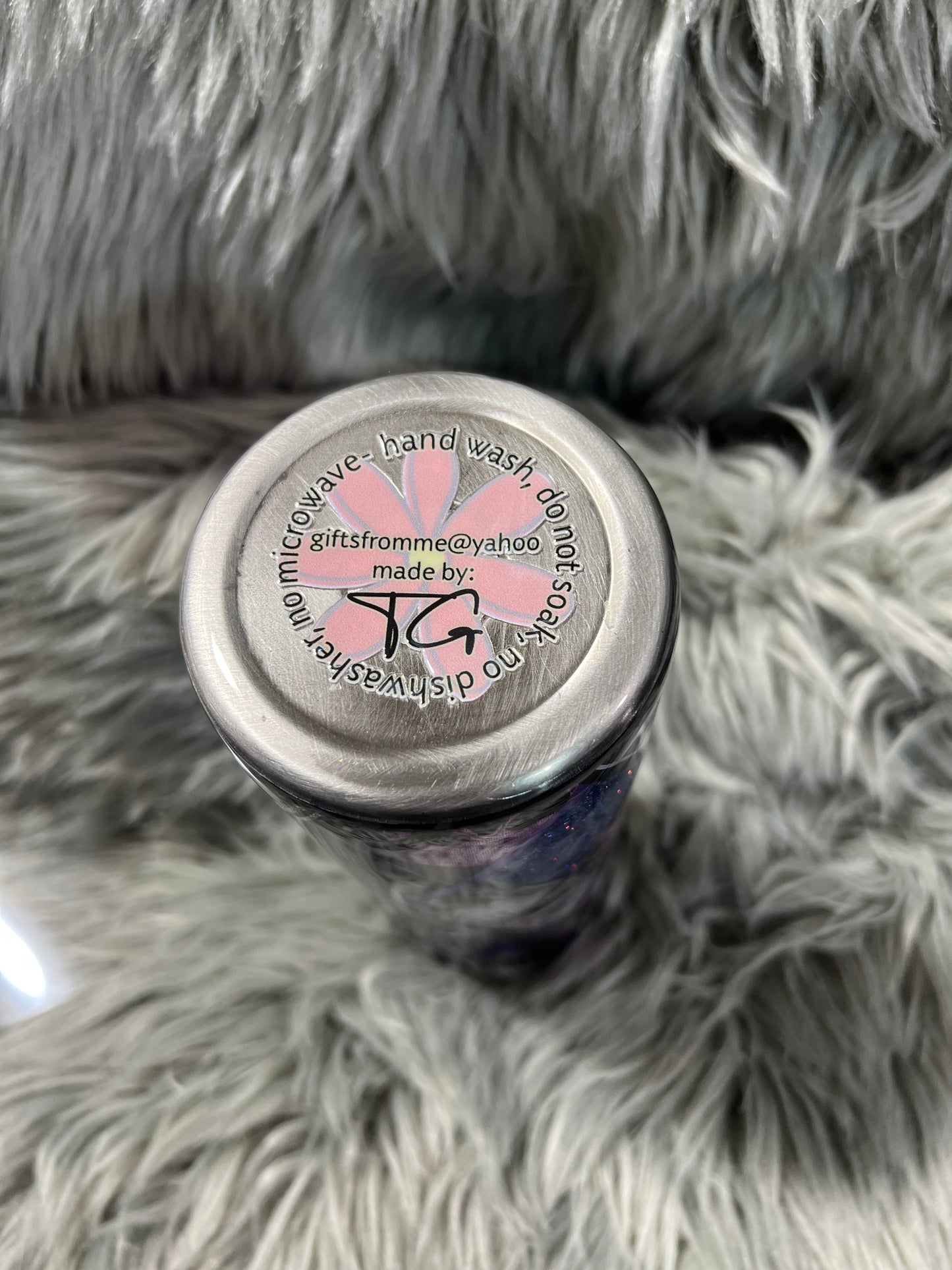 RTS. Diamond Purple Skeleton Rose tumbler 30 oz