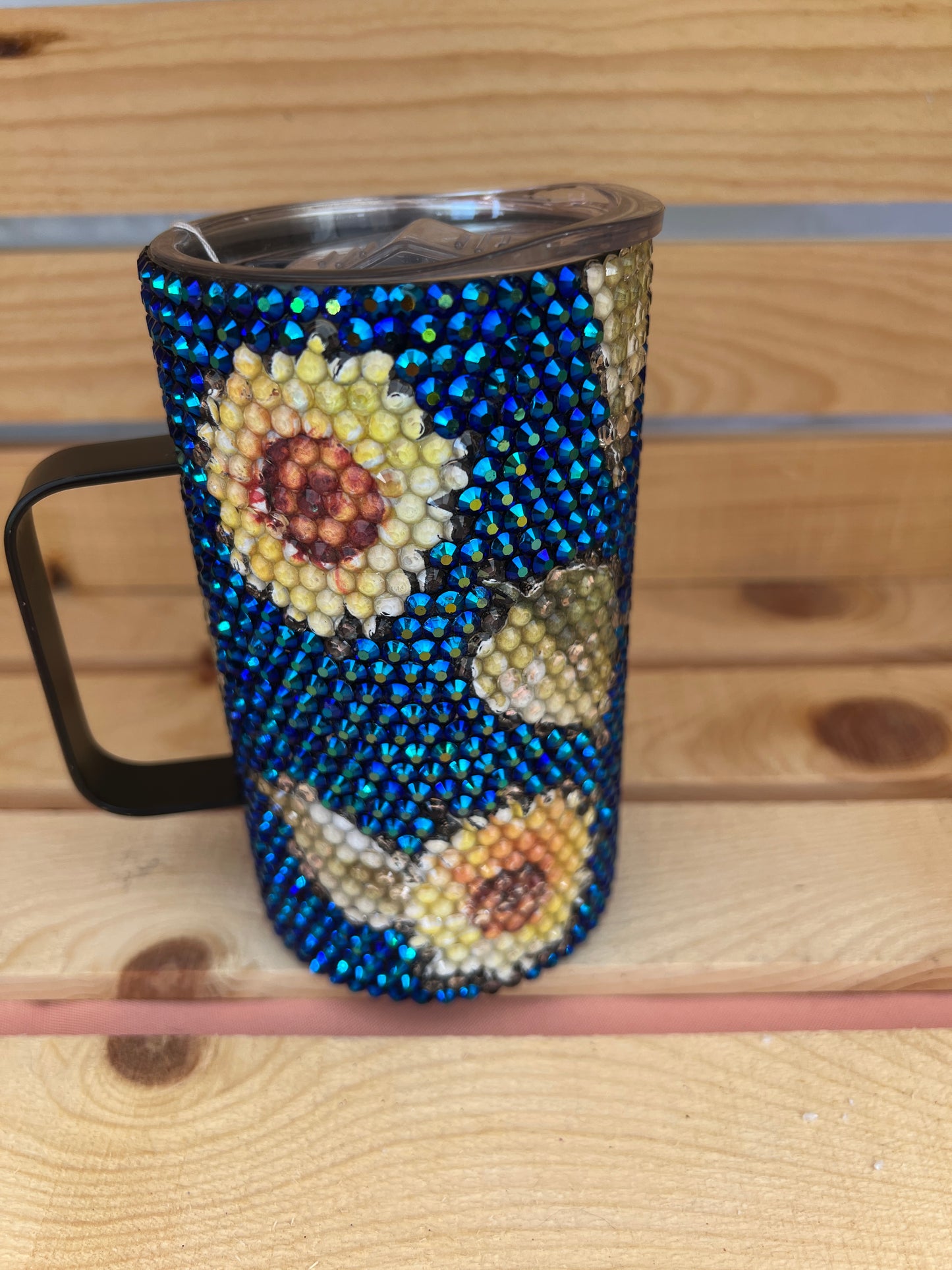 RTS. Rhinestone Sunflower Mug 16oz