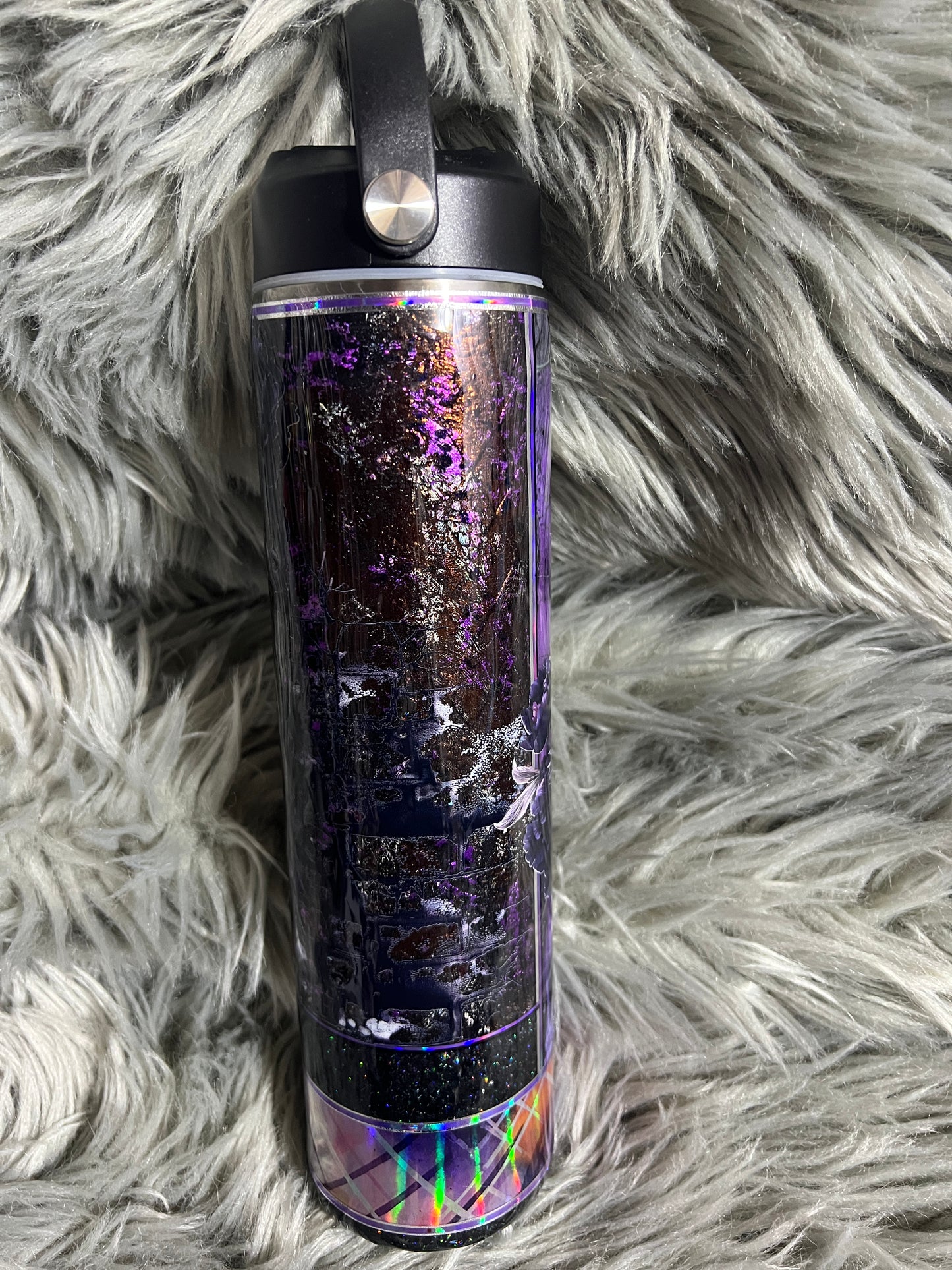 Purple goth girl 32oz tipsy straight with sip lid