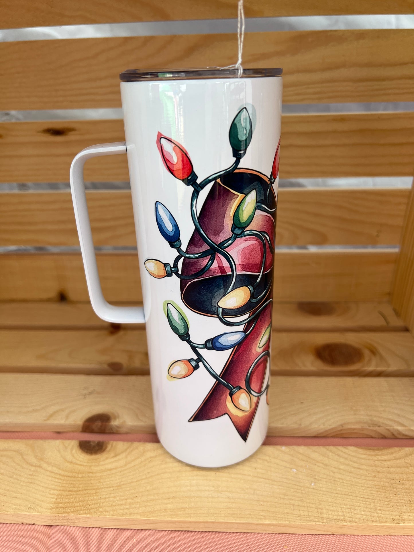 RTS.  sublimation Christmas Bow handled coffee mug 20oz