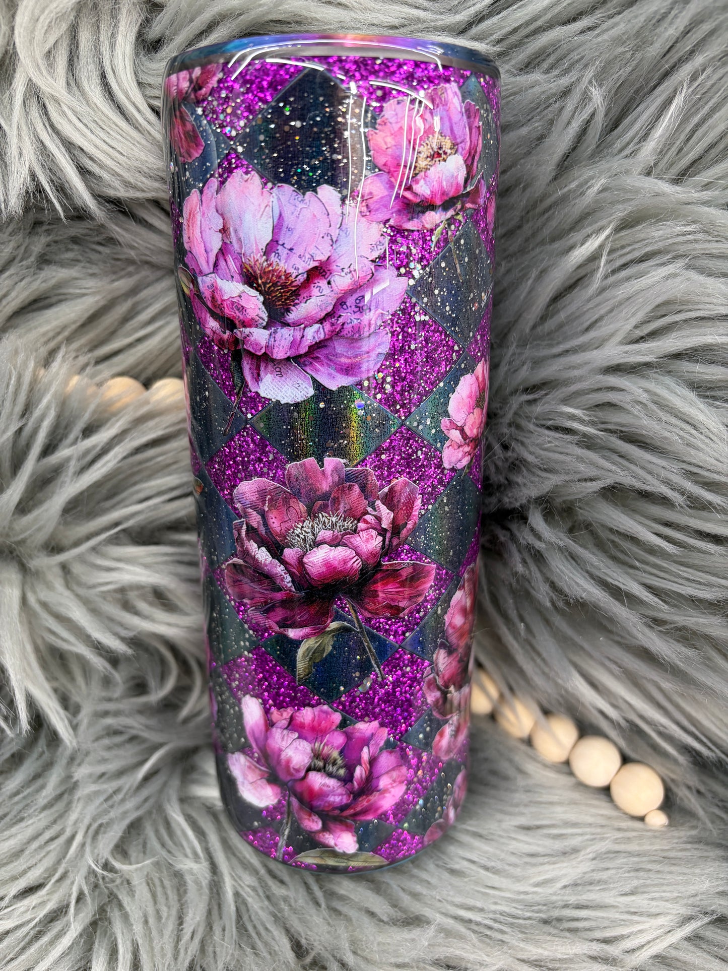 New - peekaboo raspberry glitter 24oz tipsy tumbler