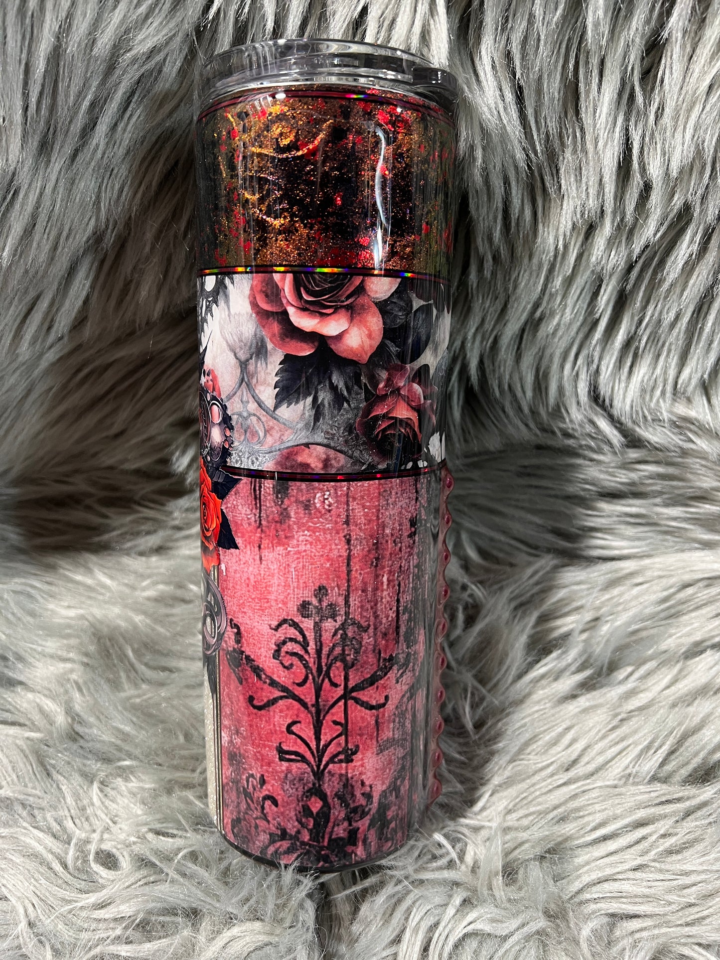 RTS. Red Perspective Raven Crow tumbler 30 oz