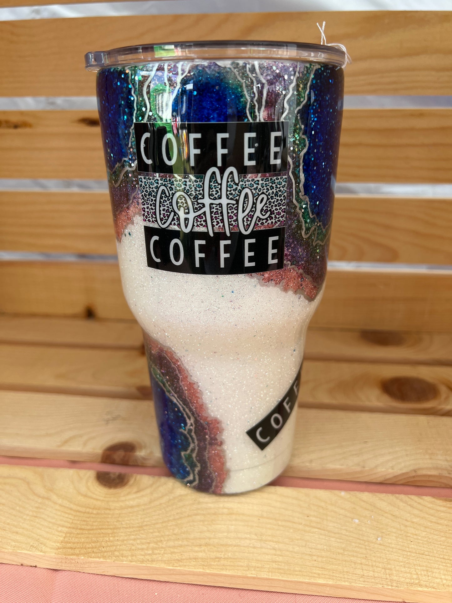 Clearance RTS. Glitter Geode tumbler 30oz