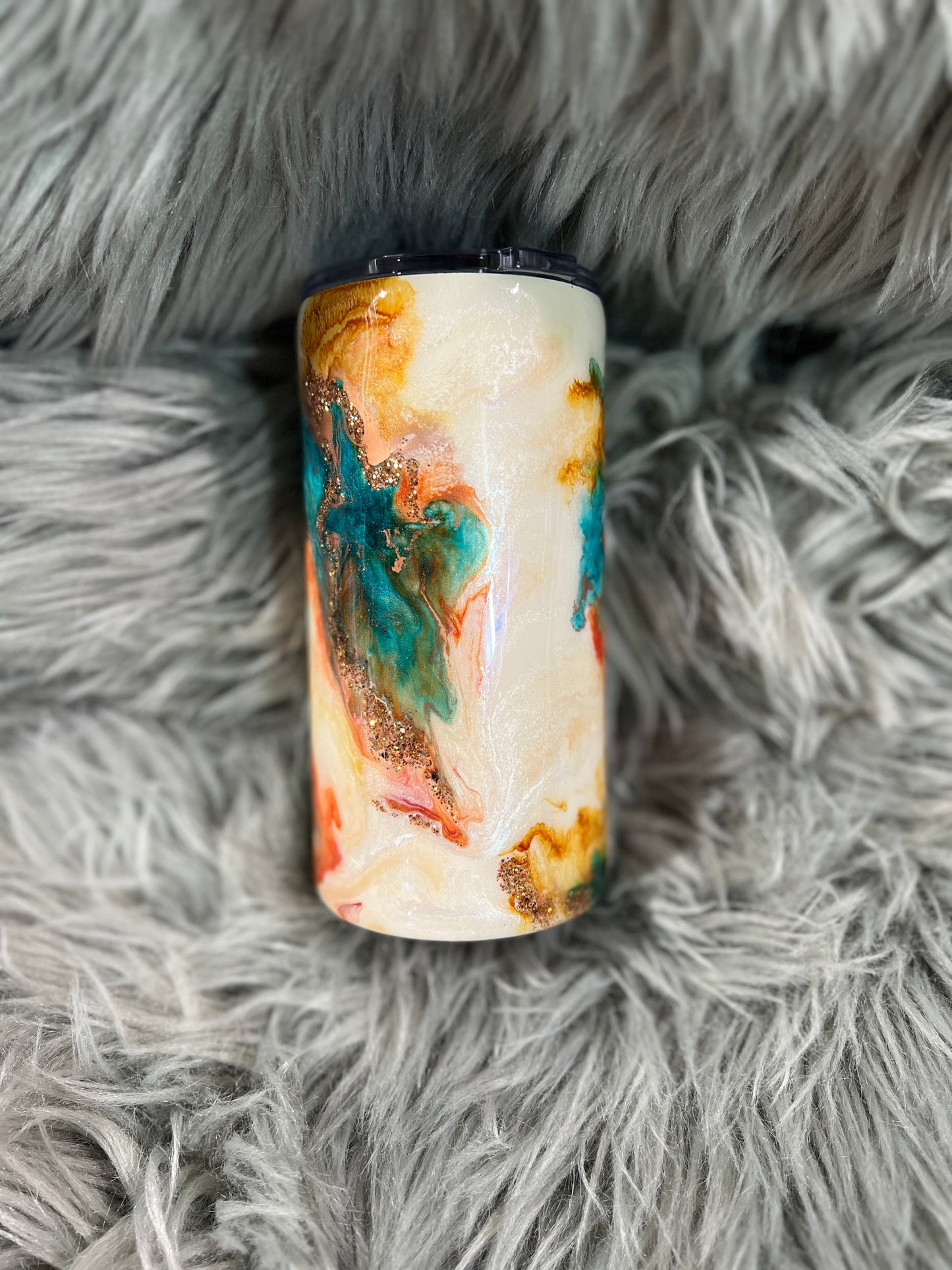 Clearance-RTS.  Western marble 16oz off white plump tipsy