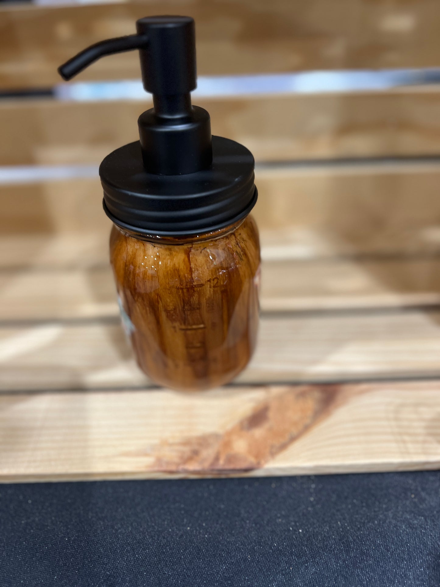 RTS. Country Christmas farm Hand Soap Pump Dispenser (not foam) wood grain look