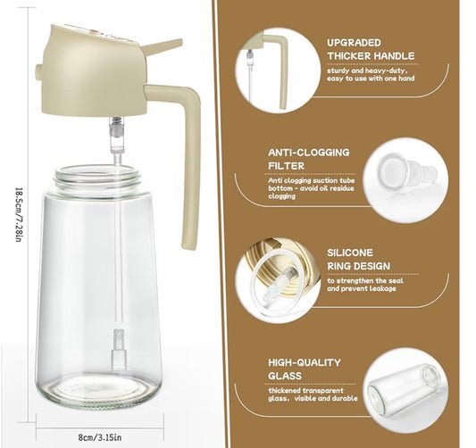 16oz Customizable Oils spray and pour bottle.