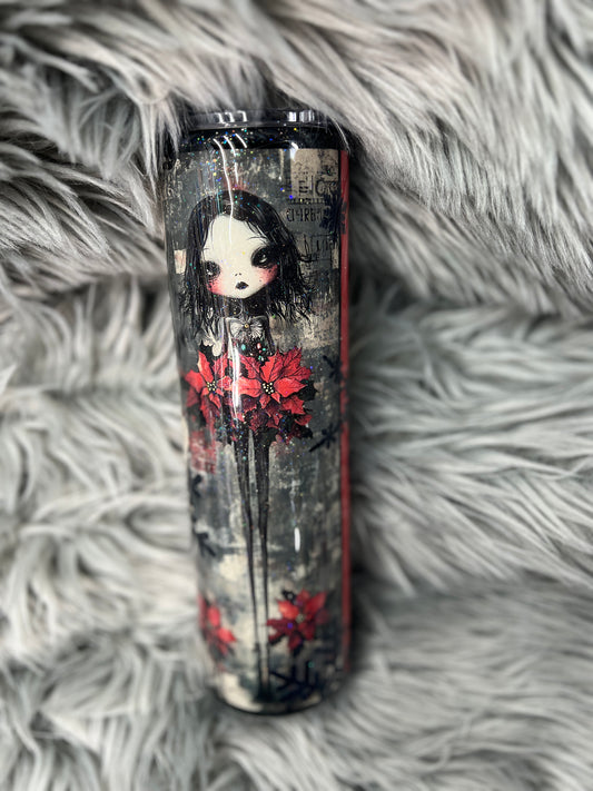 RTS. New holiday spooky skinny girl and reindeer Christmas winter 32oz tipsy straight