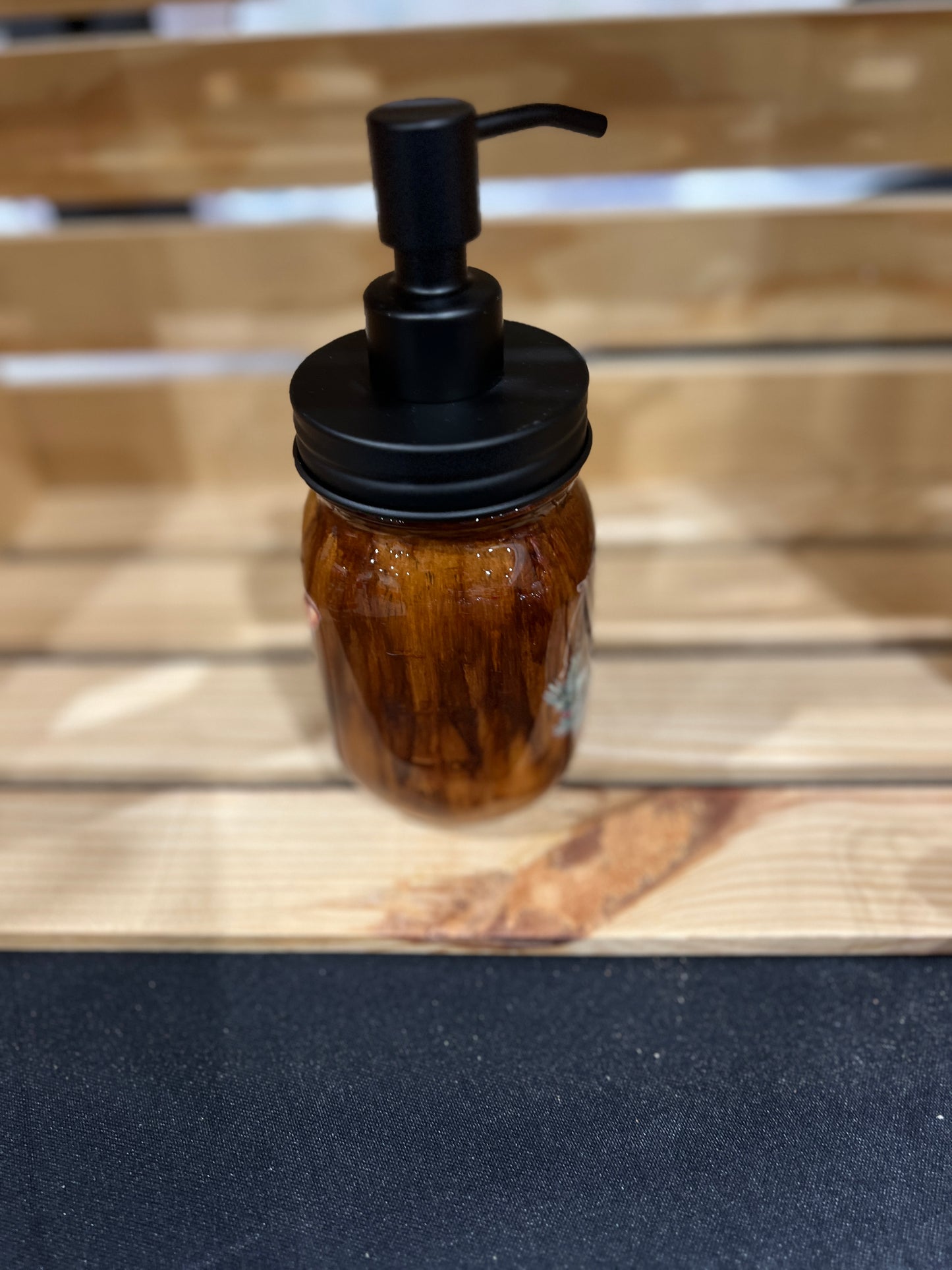 RTS. Country Christmas farm Hand Soap Pump Dispenser (not foam) wood grain look