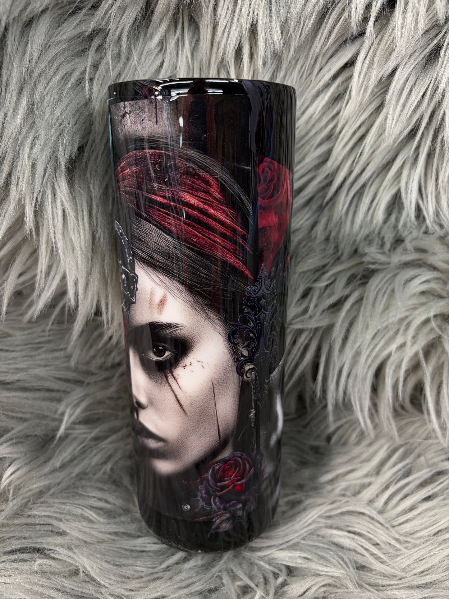 RTS. Red faces 24oz tipsy tumbler