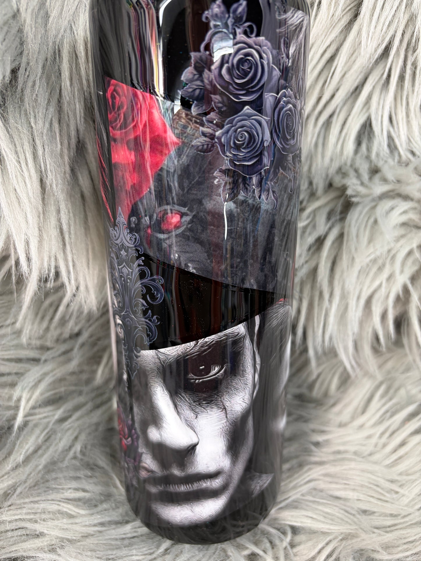 RTS. Red faces 24oz tipsy tumbler