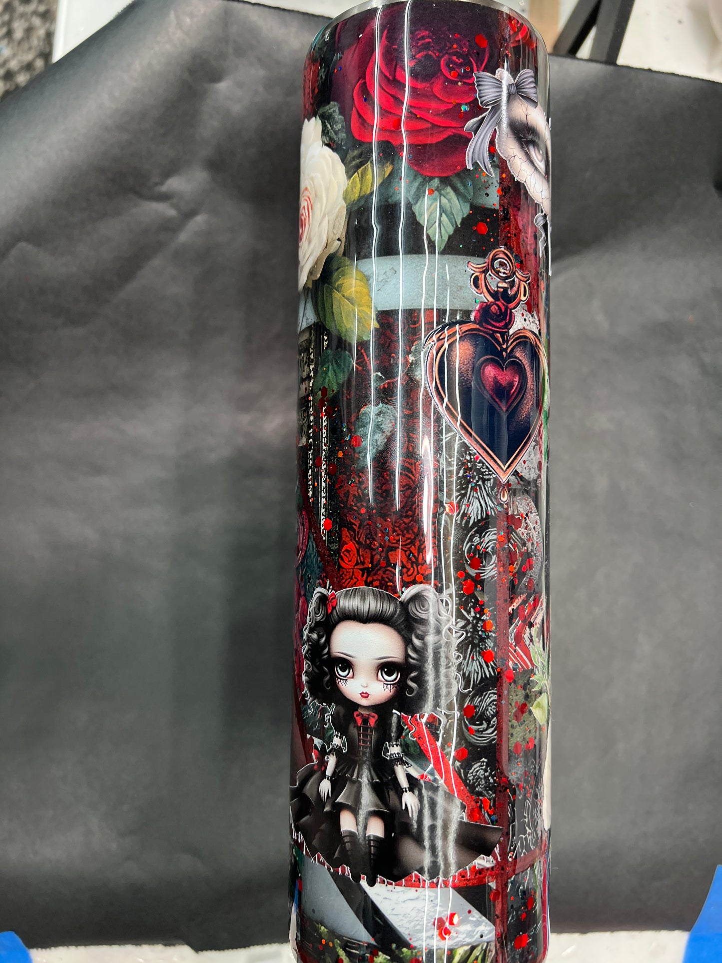 In process doll red green music box dancer multimedia  - tumbler 32 tipsy