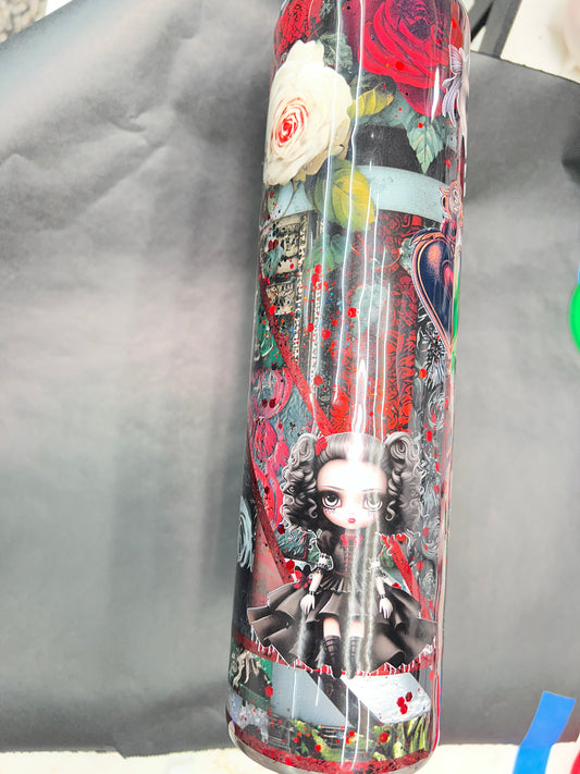 In process doll red green music box dancer multimedia  - tumbler 32 tipsy