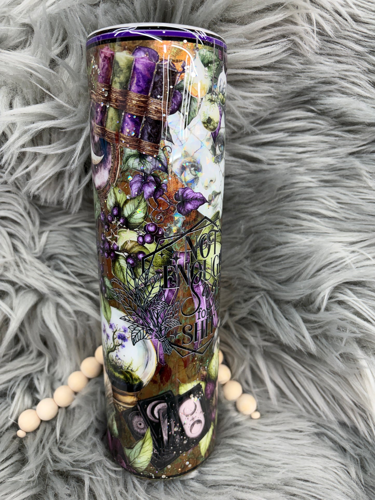 New- Not enough sage for this shit - witch - face tumbler 32oz plump tipsy