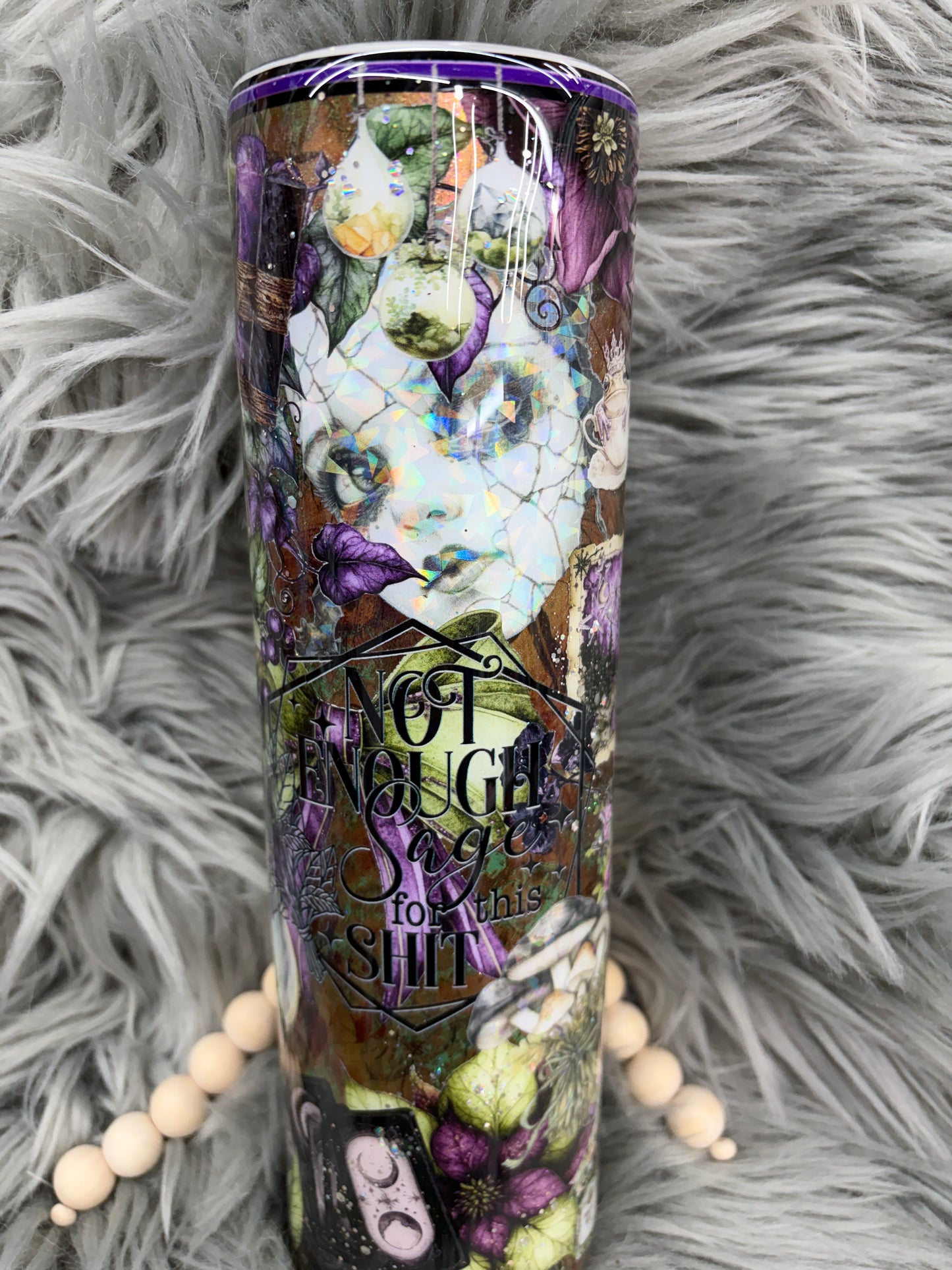 New- Not enough sage for this shit - witch - face tumbler 32oz plump tipsy