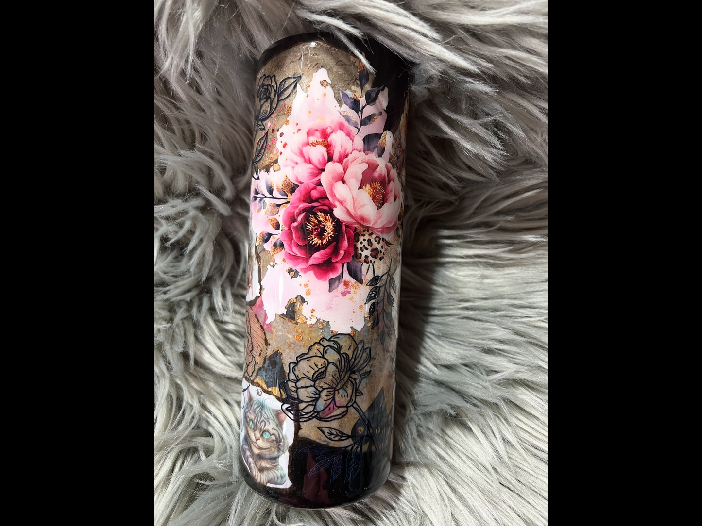 RTS. Wonderland decoupage 24oz tipsy tumbler