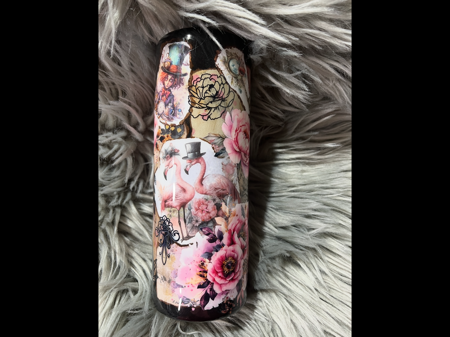 RTS. Wonderland decoupage 24oz tipsy tumbler