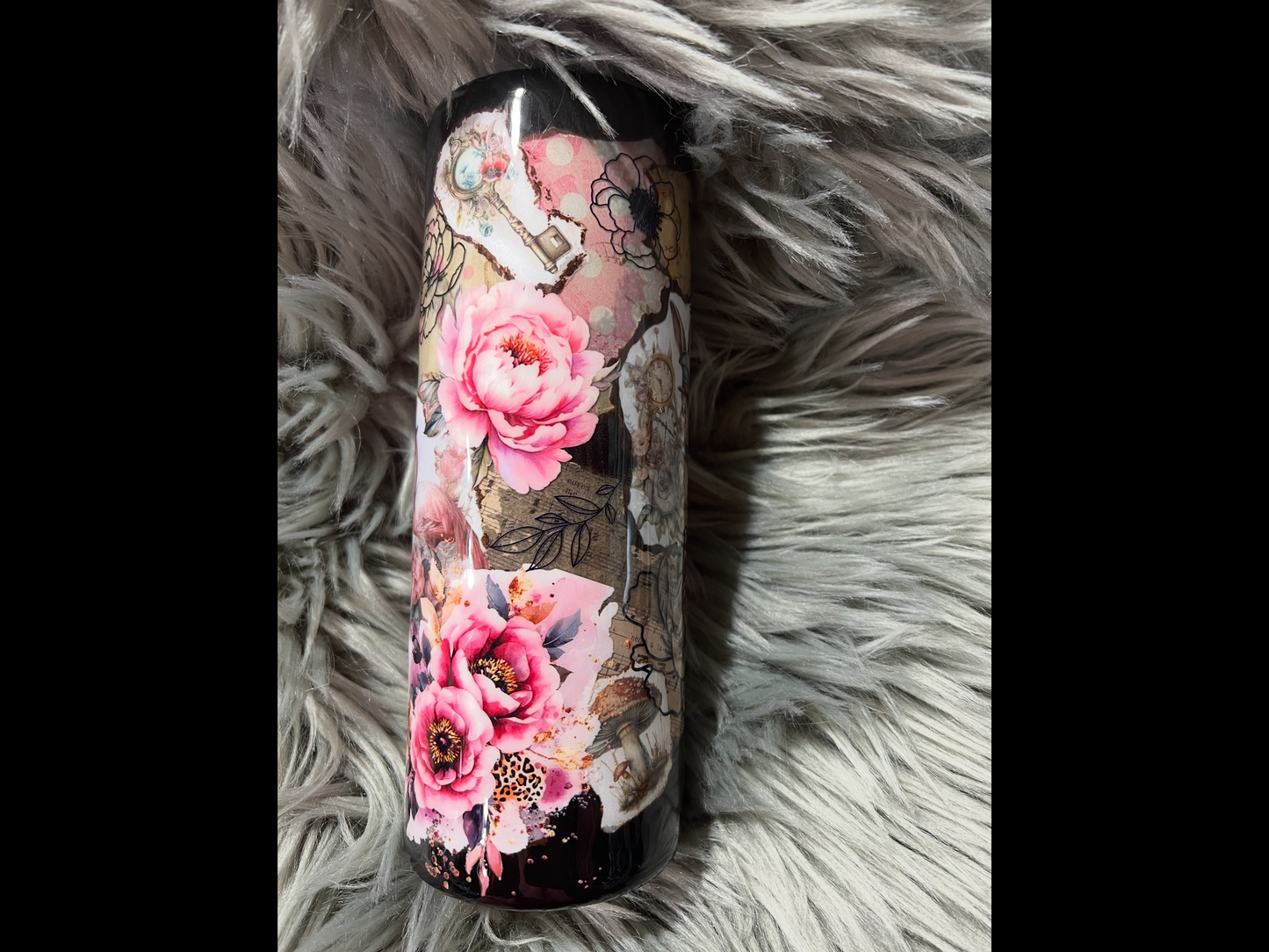 RTS. Wonderland decoupage 24oz tipsy tumbler