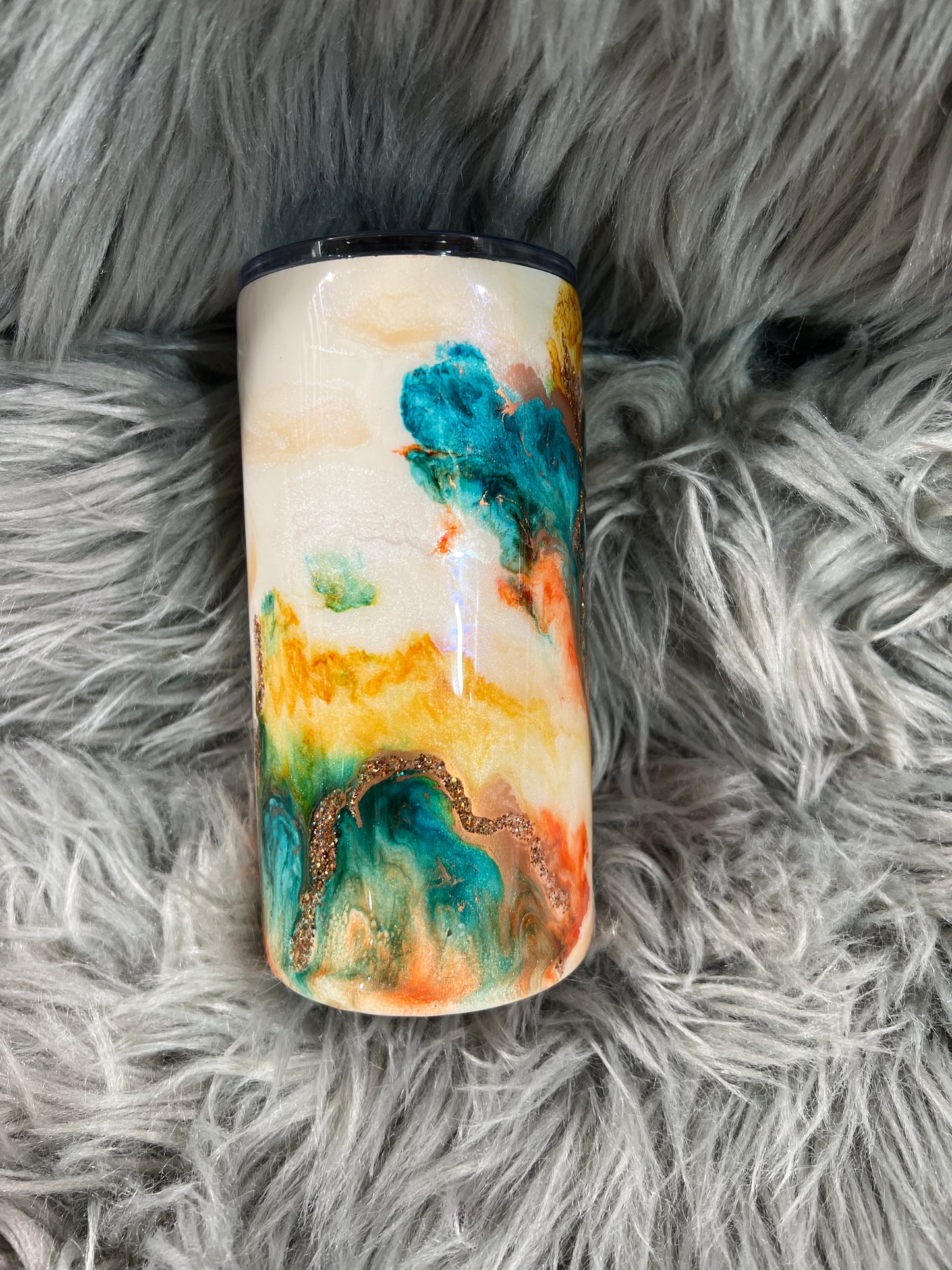 Clearance-RTS.  Western marble 16oz off white plump tipsy