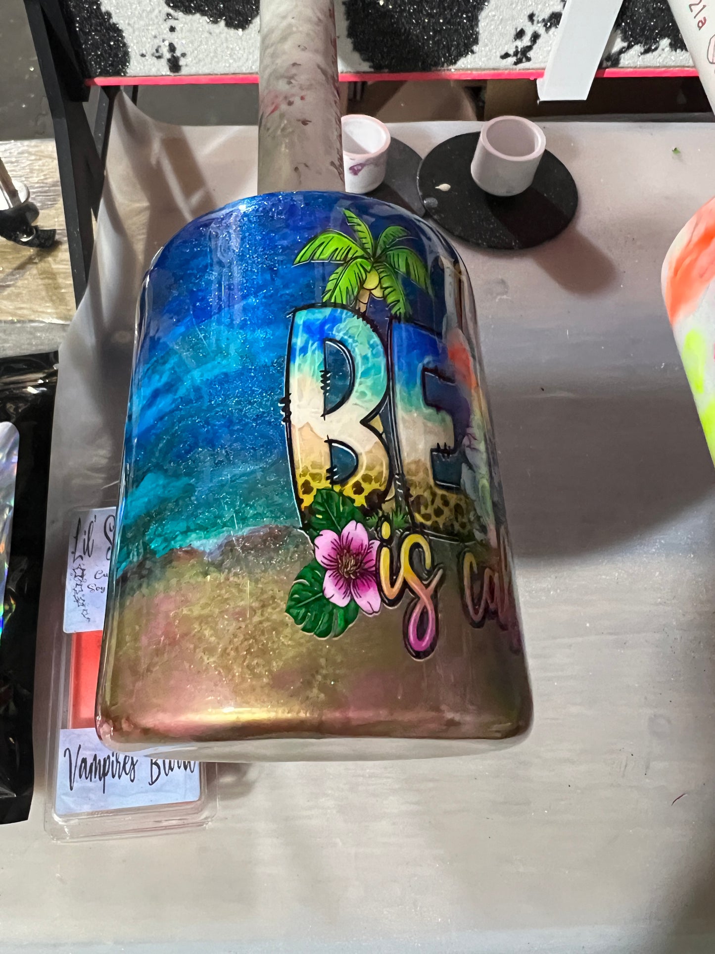 Clearance-RTS. The Beach is Calling 10oz shortie low ball